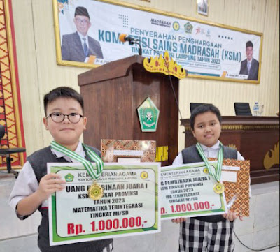 Dua Siswa SD Islam Az Zahra Wakil Provinsi Lampung Siap Bertanding di KSM Nasional 2023