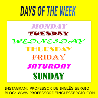 Dias da semana, meses e estações do ano em inglês