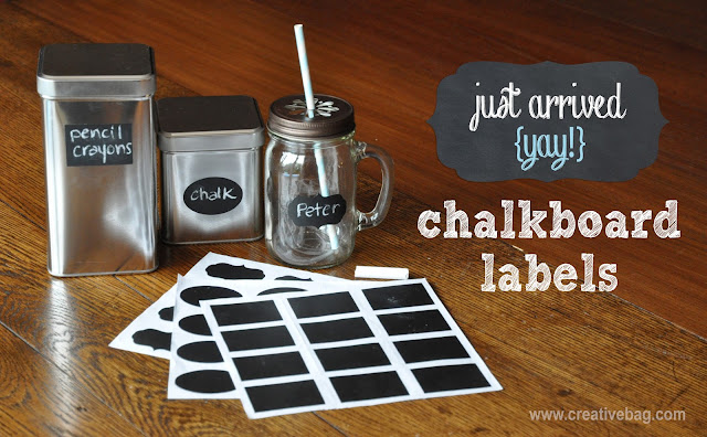 chalkboard labels available at www.creativebag.com