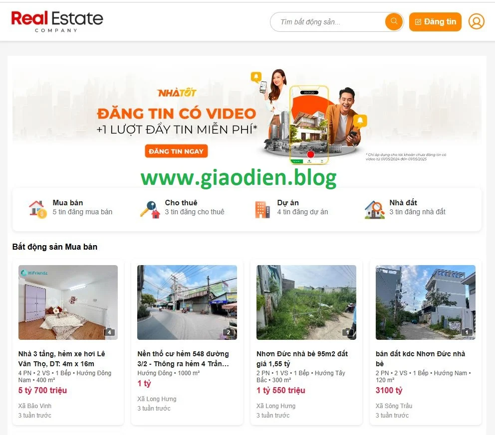 Theme blogger bất động sản rao vặt
