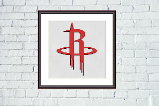Houston Rockets logo cross stitch pattern - Tango Stitch