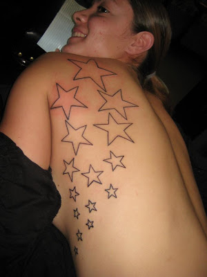 girls back stars tattoo