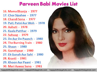 parveen babi movies list 16 to 30