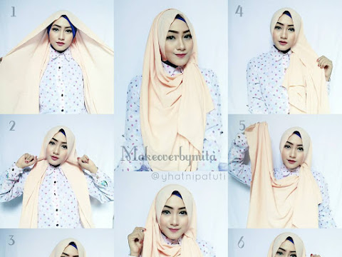 Tutorial Hijab Pashmina Simple Katun