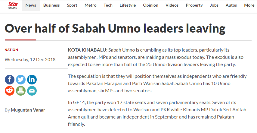 Umno Sabah Bubar