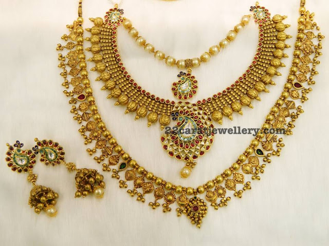 Gold Beads Antique Sets in Light Weight