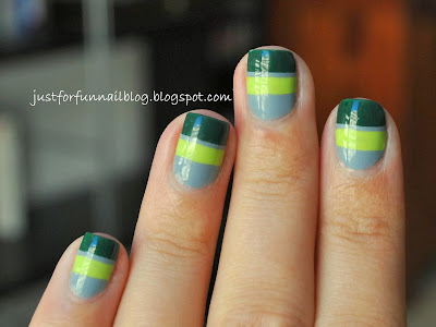 Striping Tape Mani for Fall (Green & Grey Combo)