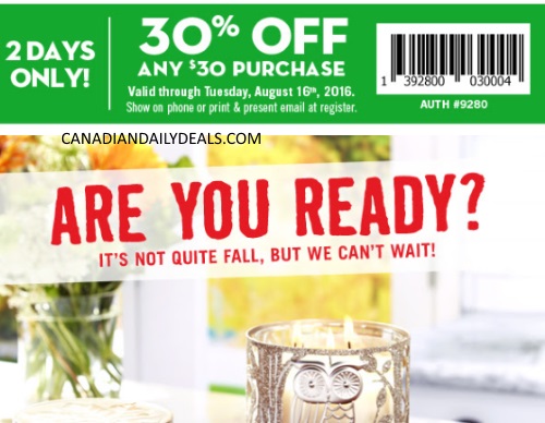 Bath & Body Works 30% Off Coupon