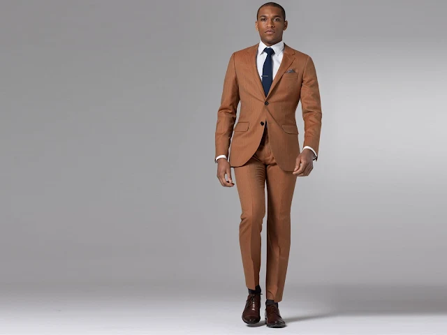 Indochino Ultimate Rustic Orange Herringbone Suit