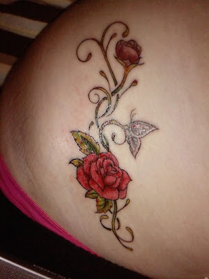 Rose Tattoo With Butterfly Tattoo Rose Tattoo With Butterfly Tattoo