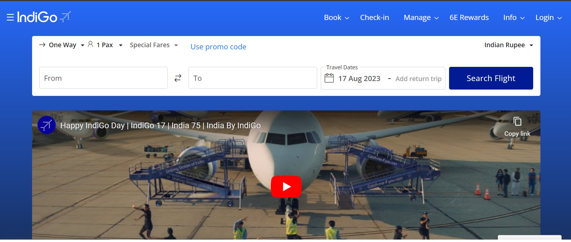 Indigo Flight Booking - Shimoga Bangalore
