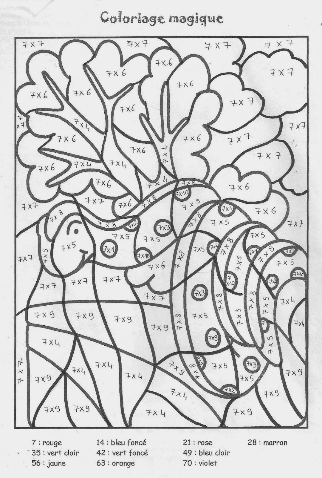 coloriage multiplications