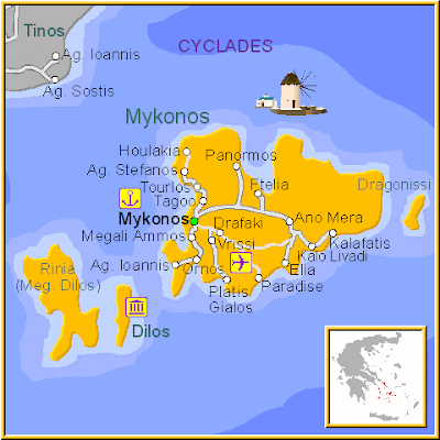 Mykonos Map Geographic City