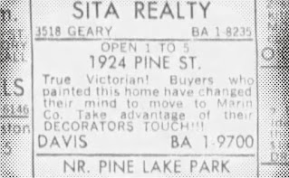 1924 Pine Street advertised for sale in the SF Examiner
