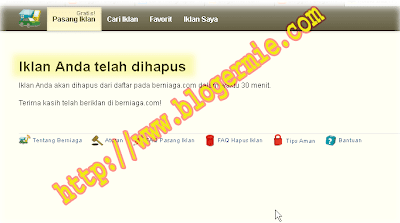 Iklan di berniaga.com dihapus admin