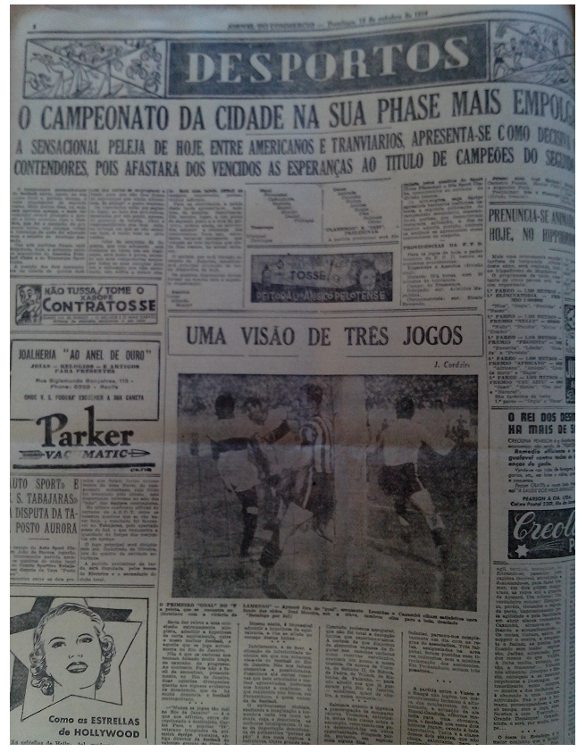 MEMÓRIAS ESMERALDINAS: América 7x2 Tramways em outubro de 1939