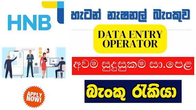 Hatton National Bank PLC/Data Entry Operator