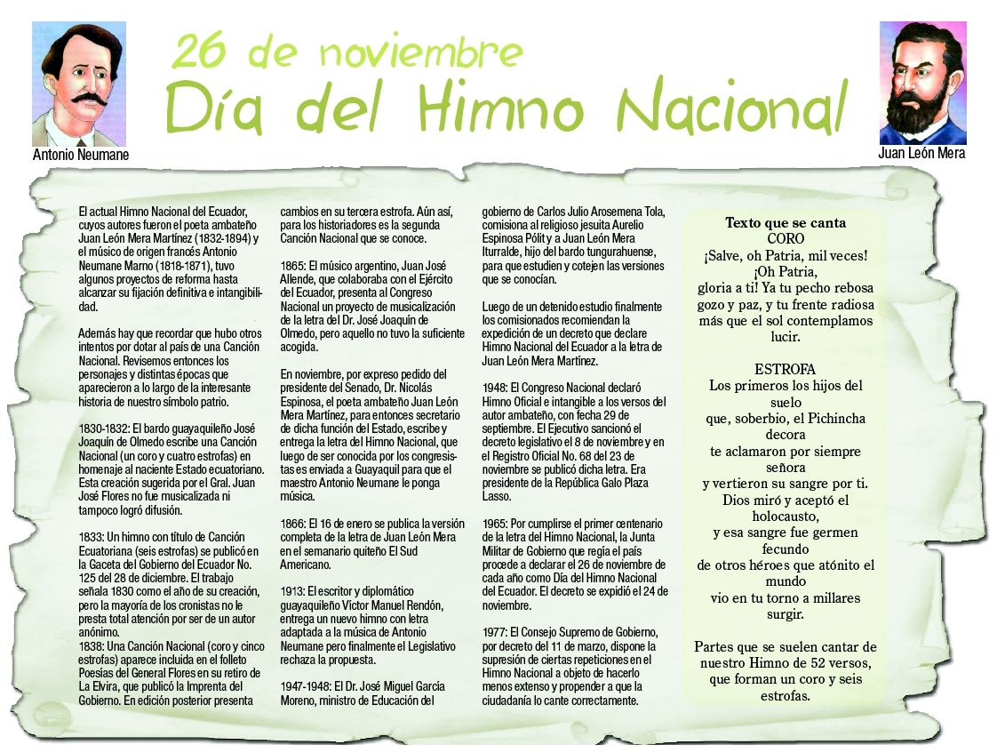 Historia Del Himno Nacional Del Ecuador