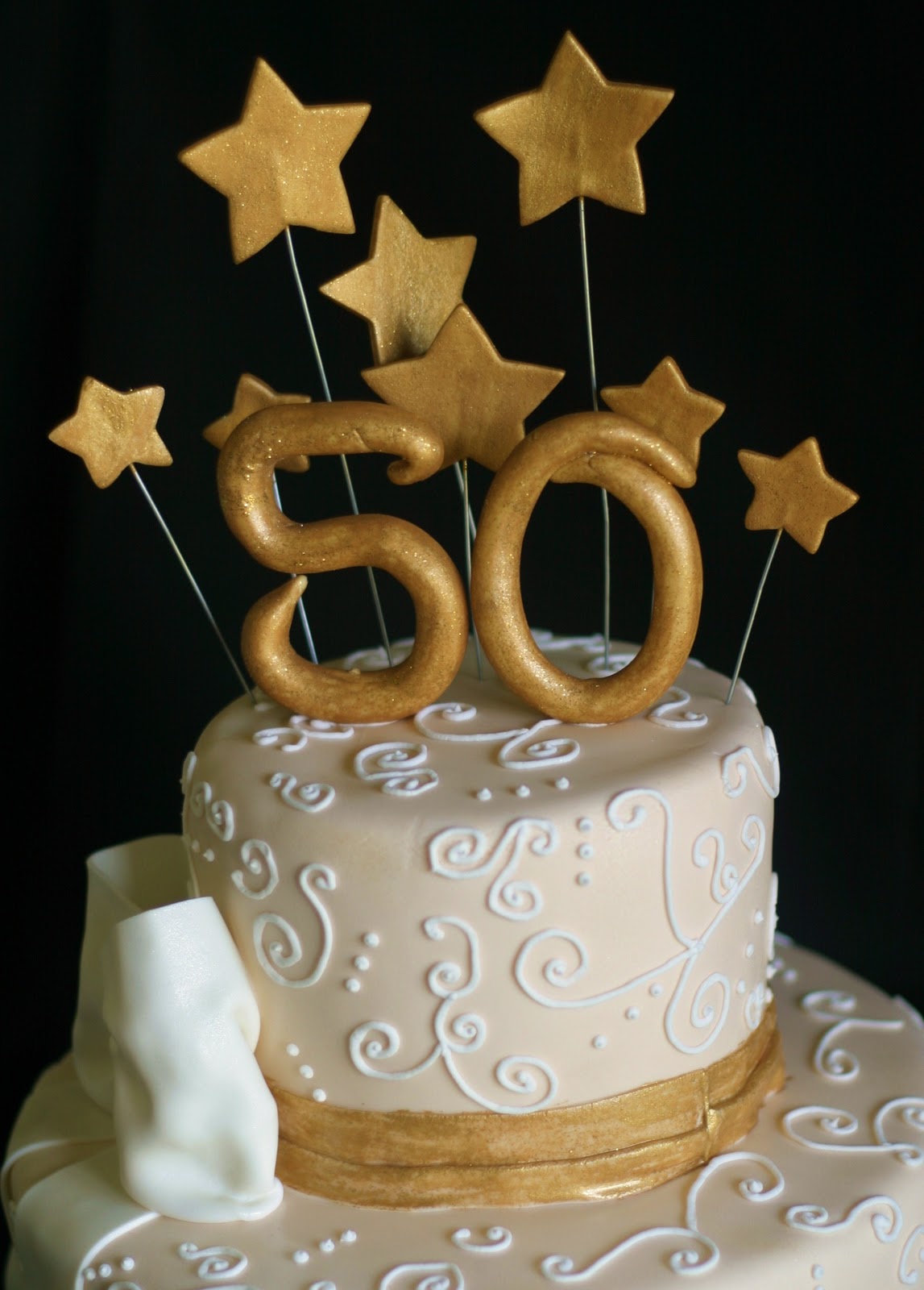 Elegant 50th birthday cake - Cake by Raindrops - CakesDecor