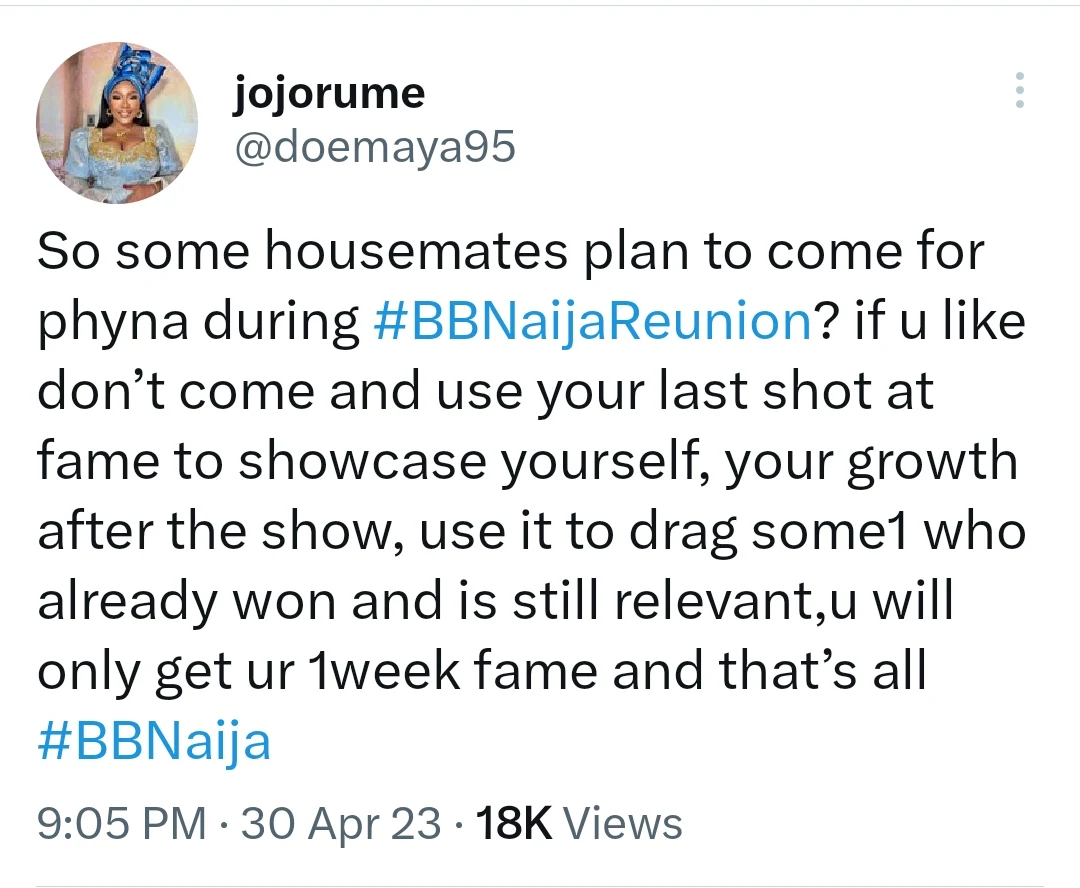 BBNaija: Fans Brace for Drama as Housemates Plot to Come for Phyna During Reunion Show