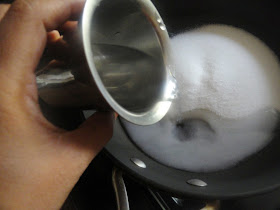 Getting the sugar syrup ready