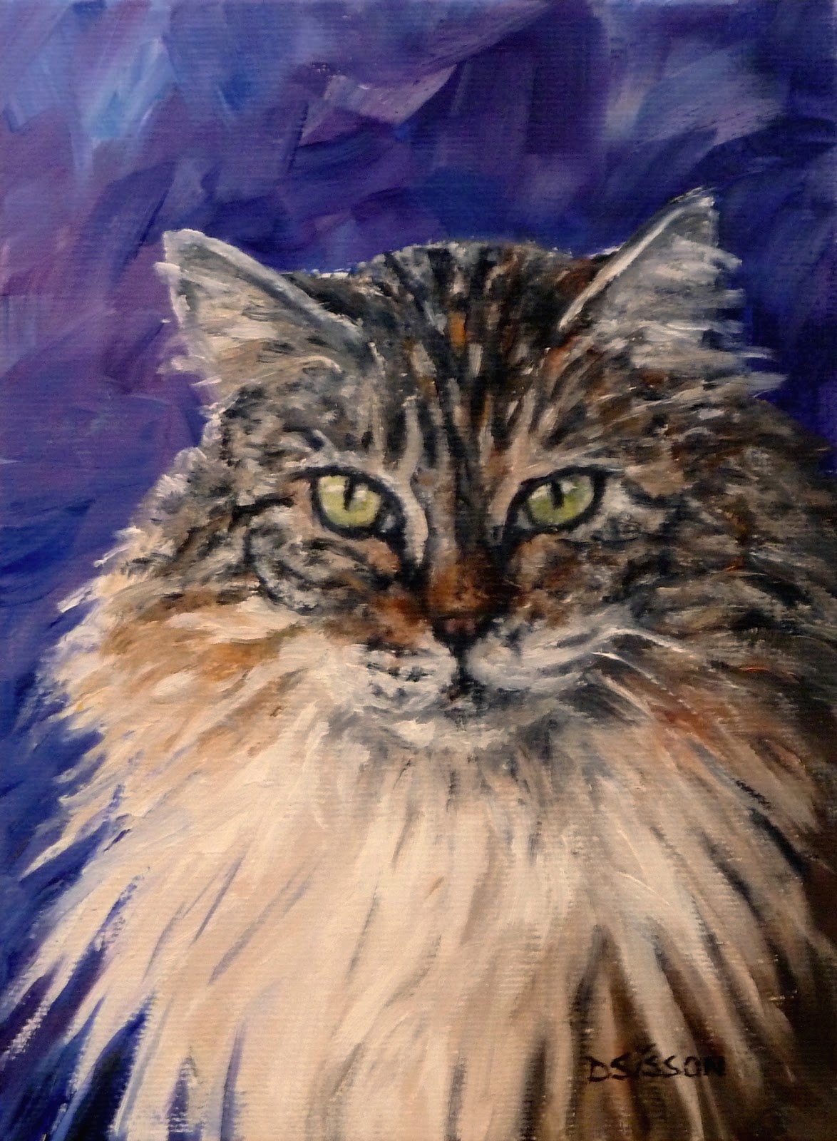 Download Daily Painting Projects: Tabby Maine Coon Oil Painting Cat ...