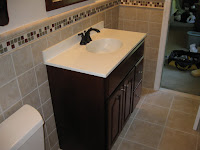 Custom bath vanity swan stone installation