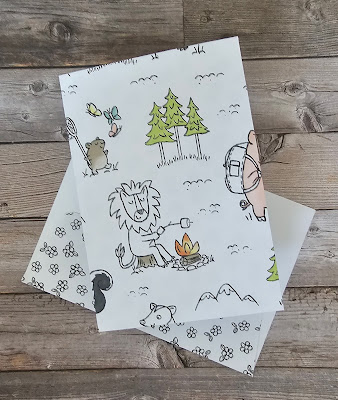 Zoo crew stampin up fun simple pattern paper notecards