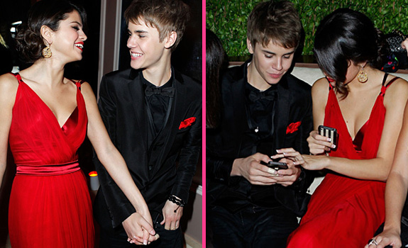 Justin Bieber and Selena Gomez 2011 Oscar