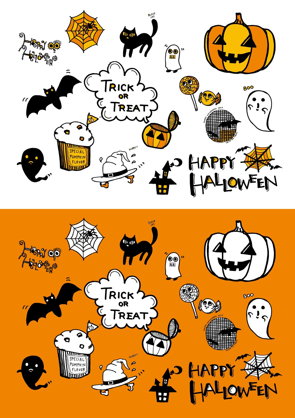 ハロウィーンの手書きイラスト書いてみました Diy集客tips 店頭販促popをハンドメイドする方法