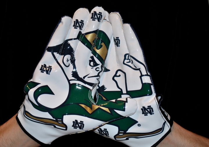 Notre Dame's gloves for BCS Championship Game against Alabama