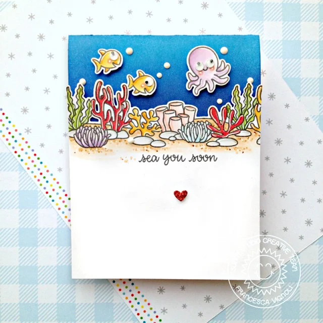 Sunny Studio Stamps: Tropical Scenes Sea You Soon Ocean Themed Punny Card by Franci Vignoli