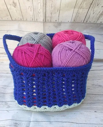 Free Crochet Pattern PDF download - yarn basket