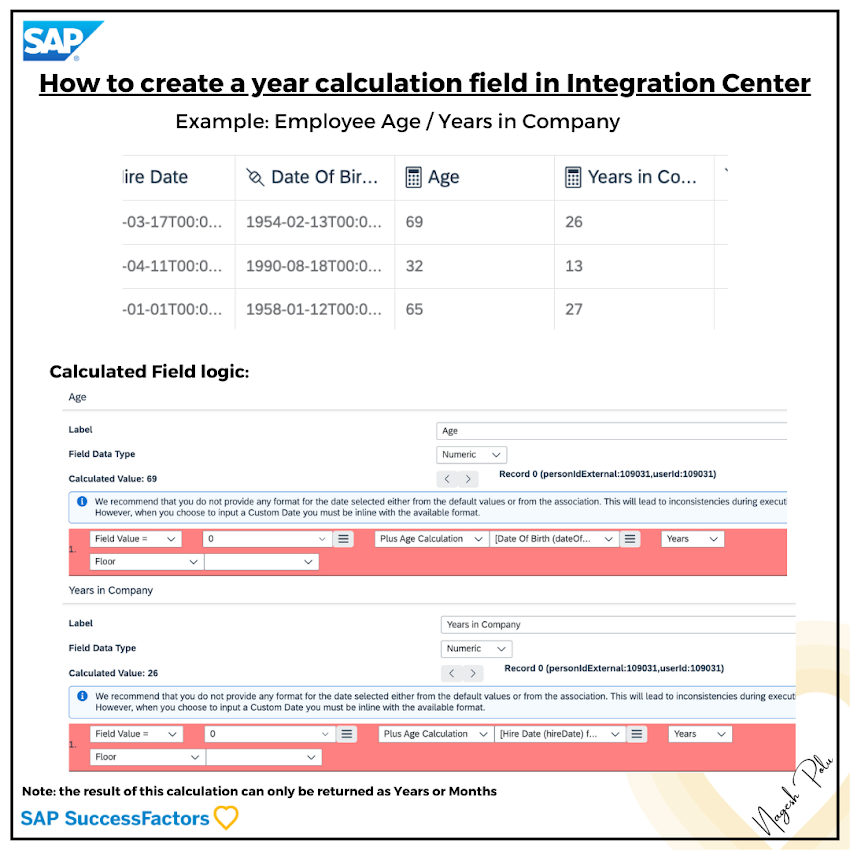 How to create a year calculation field in Integration Center