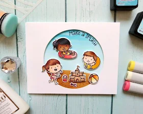 Sunny Studio Stamps: Beach Babies Customer Card by Laura Sterckx 