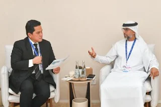 Erick Thohir Bahas Kerja Sama Energi dan Investasi dengan Utusan Presiden UAE untuk Indonesia