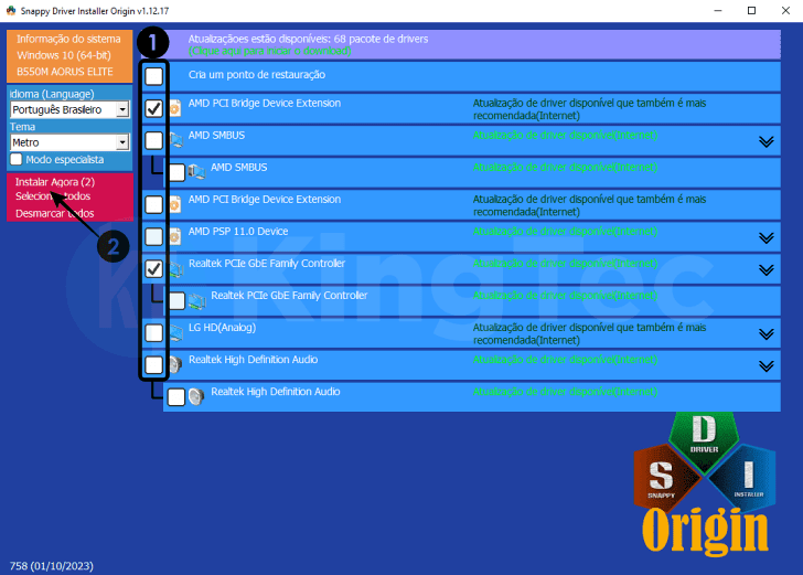 Software Snappy Driver Installer para download e instalação dos drivers Windows