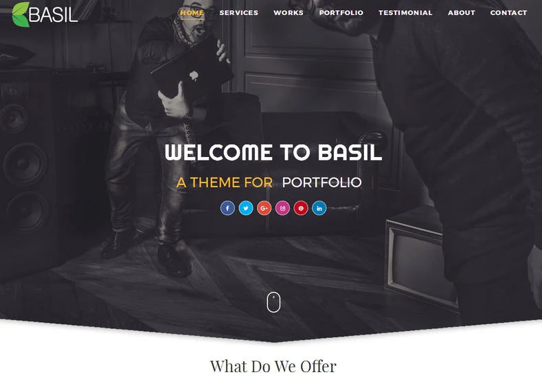 Basil Landing Page Blogger Template