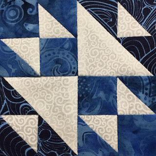 Blue & White Sampler - Old Maid's Puzzle Block