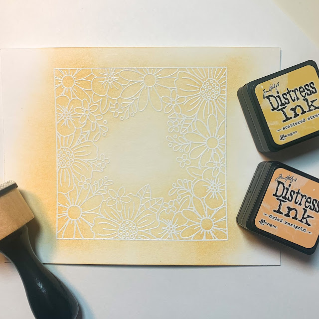 Emboss resiste inking by February Guest Designer Caitlin Anthony | Floral Fringe Stamp Sets by Newton's Nook Designs #newtonsnook #handmade