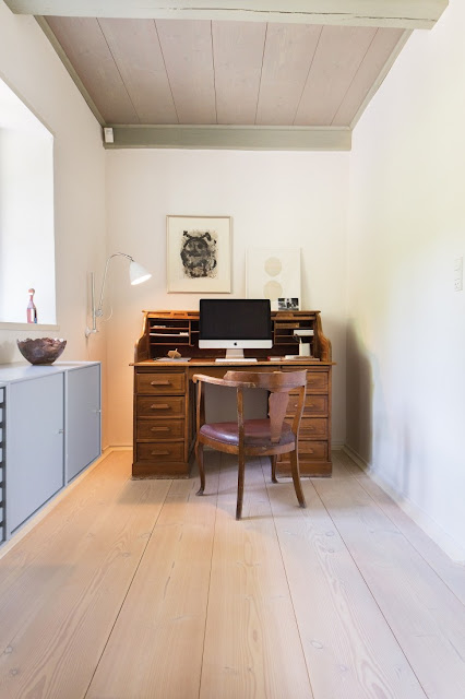 Secretary desk in office of Danish farmhouse on Hello Lovely Studio