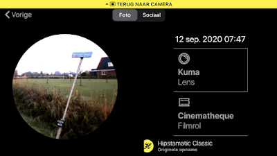 Schermafbeelding Hipstamatic-instellingen Kuma + Cinematheque