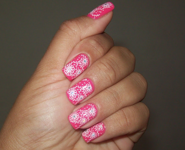 Esmalte Jurerê + Carimbo Floral