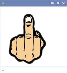 Emoticon flipping middle finger