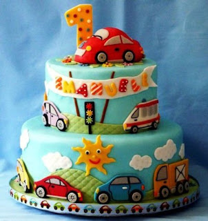 Kue ulang tahun pertama tema mobil buat anak