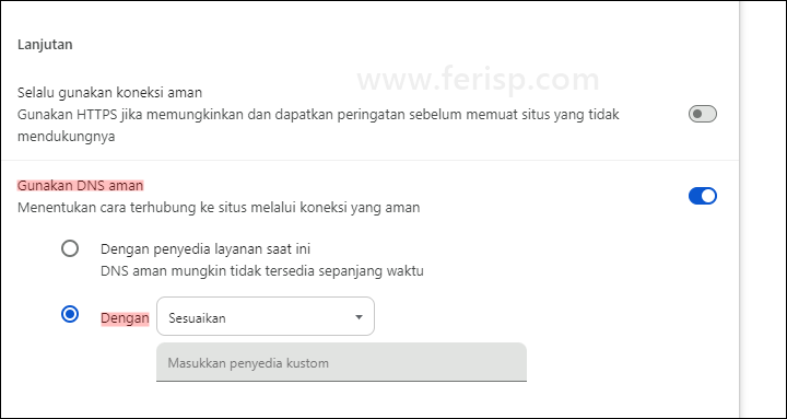 Cara Mengubah DNS di Google Chrome