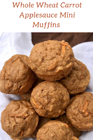 Finished basket of whole wheat carrot applesauce mini muffins.