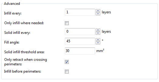 Расширенные настройки заполнения Slic3r