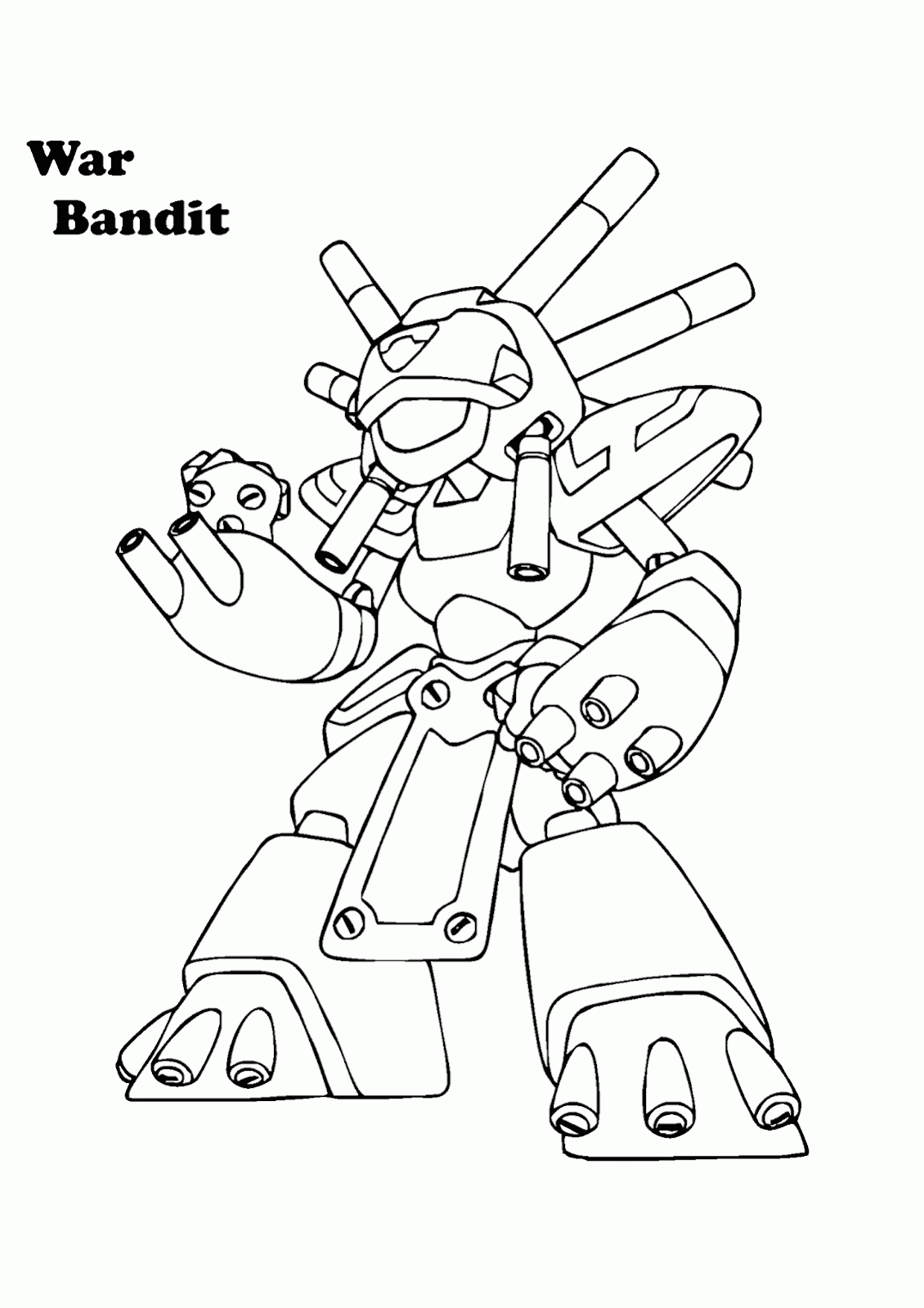 Mewarnai Gambar  Robot  War Bandit Medabots Contoh Anak PAUD