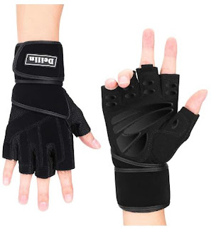Deilin Weight Lifting Gloves 18” Wrist Wraps Support, Pro Padded Gym Gloves Powerlifting, Cross Training, Workout, Best Men & Women